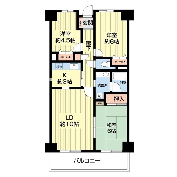 クレストヒル中野木（203） 間取り図画像