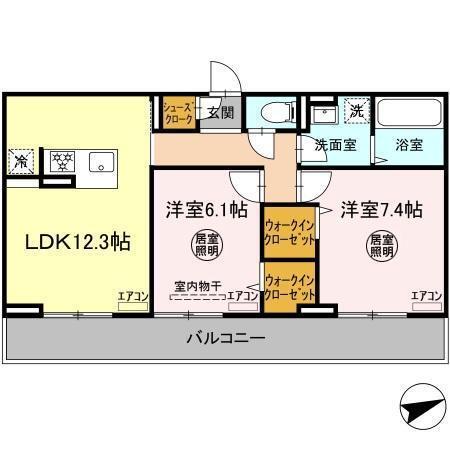 アルメリア　B棟（202） 間取り図画像