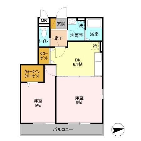 ボンヌールⅡ（201） 間取り図画像