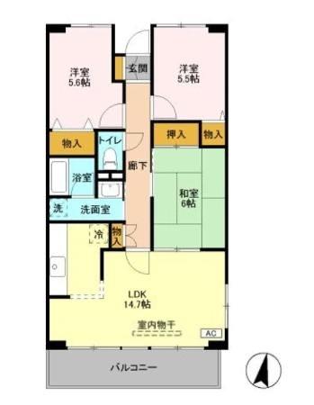 ルーチェ緑が丘A棟（107） 間取り図画像
