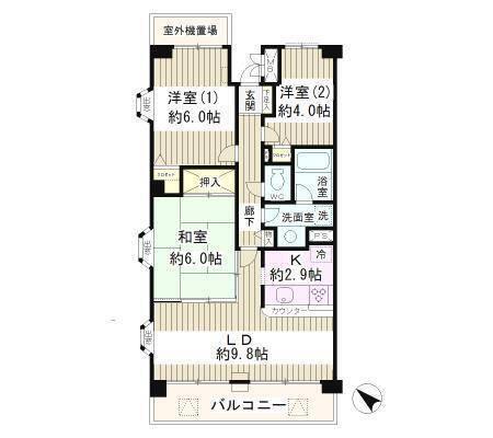 サニーサイド八千代台（301） 間取り図画像