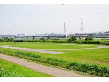 多摩川大師橋緑地：1170m