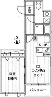 MJキャッスル（201） 間取り図画像