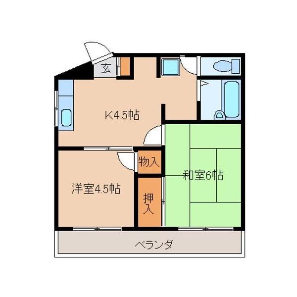 ホワイトパレスⅠ（301） 間取り図画像