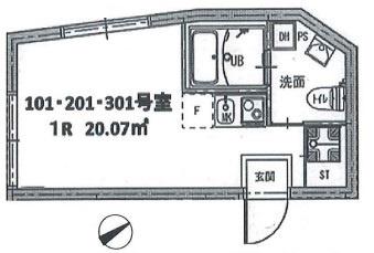 ディアマンテ糀谷（201） 間取り図画像