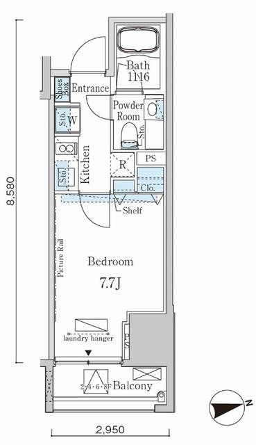 カーサスプレンディッド麻布十番（803） 間取り図画像