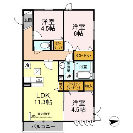 プロムナード元住吉　A棟（106） 間取り図画像
