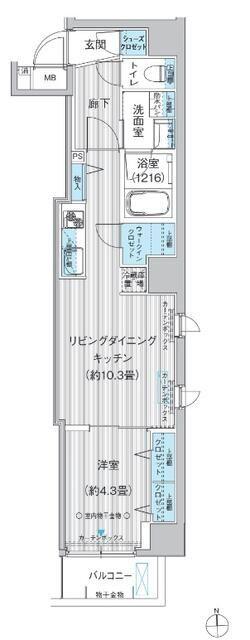 クリスタルパレス蒲西（401） 間取り図画像