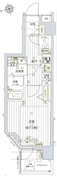 大田区蒲田マンション 間取り図画像