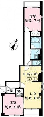 （仮称）ビューノ中央（201） 間取り図画像