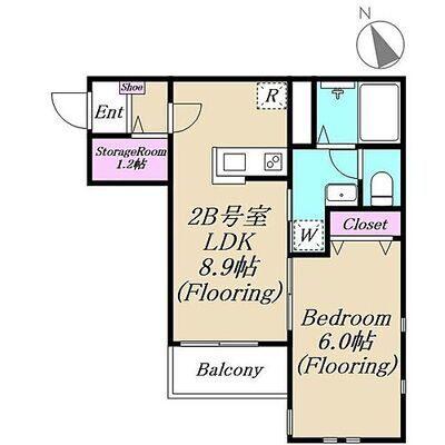 ルミエール川崎新町（2B） 間取り図画像
