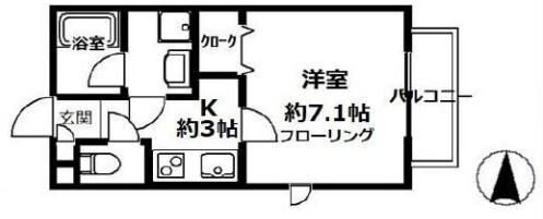 第二ニューツルミメゾン（102） 間取り図画像