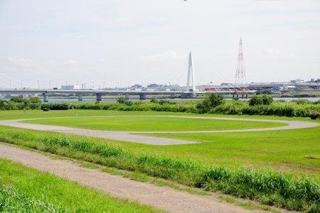 多摩川大師橋緑地：479m