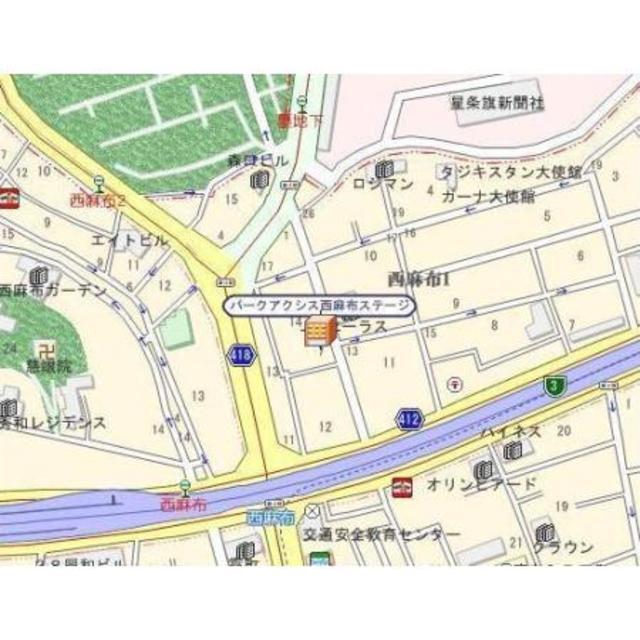 パークアクシス西麻布ステージ（901） 地形図・案内図