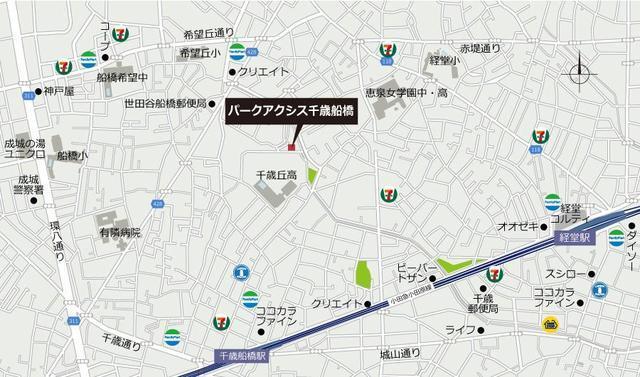 パークアクシス千歳船橋（416） 地形図・案内図