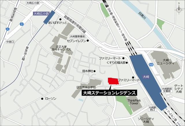 大崎ステーションレジデンス（1801） 地形図・案内図