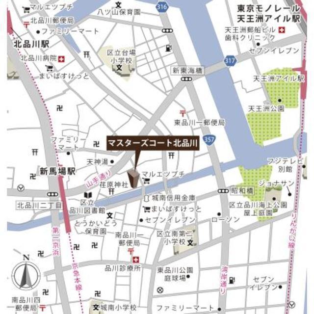 マスターズコート北品川（803） 地形図・案内図