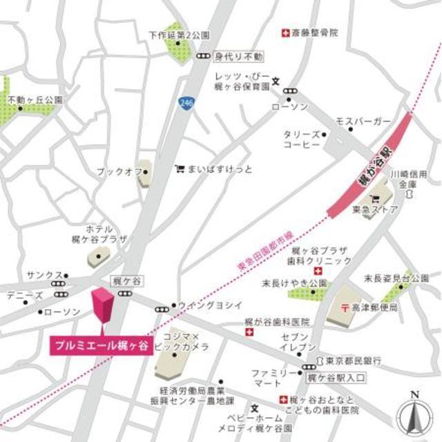 プルミエール梶ヶ谷（103） 地形図・案内図