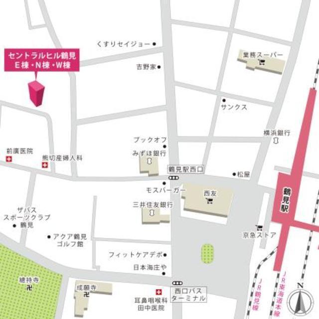 セントラル・ヒル鶴見Ｎ棟（101） 地形図・案内図