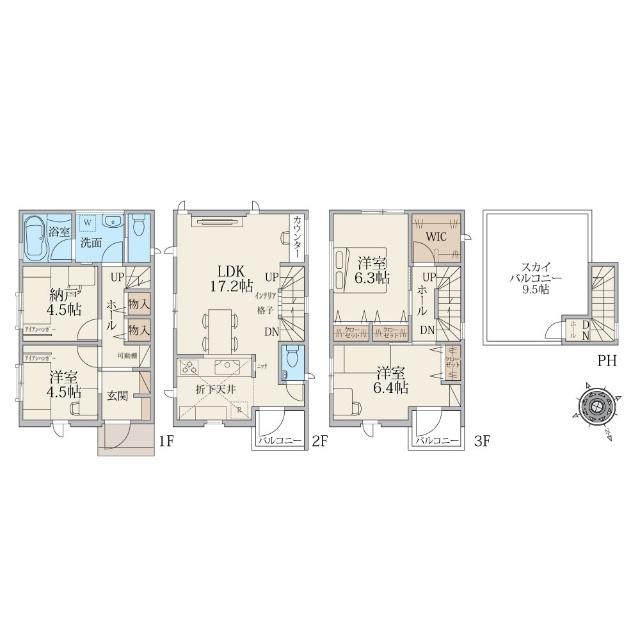 建物面積101.25平米、内バルコニー算入部分2.43平米