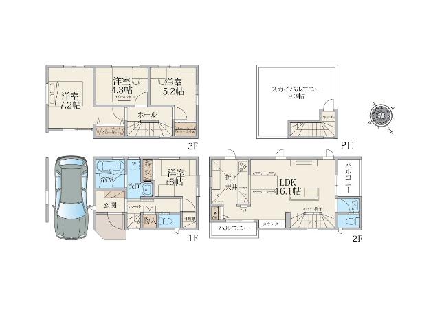建物面積101.03平米、内カースペース12.15平米