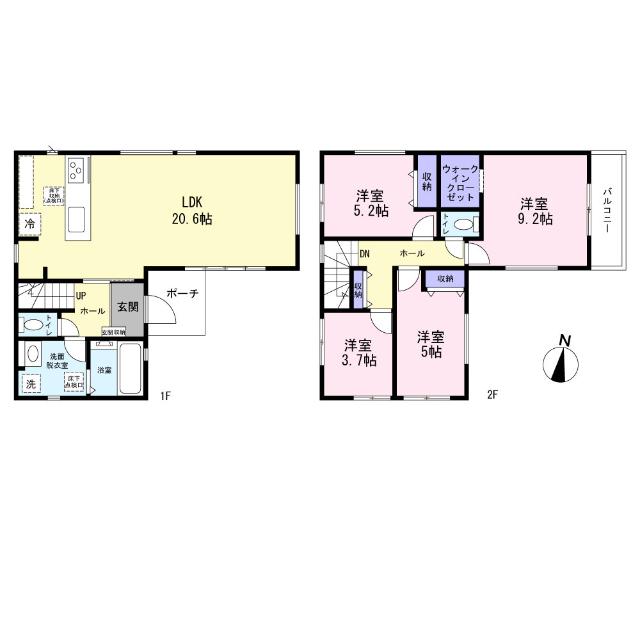 松戸市稔台３丁目　新築戸建 間取り図画像