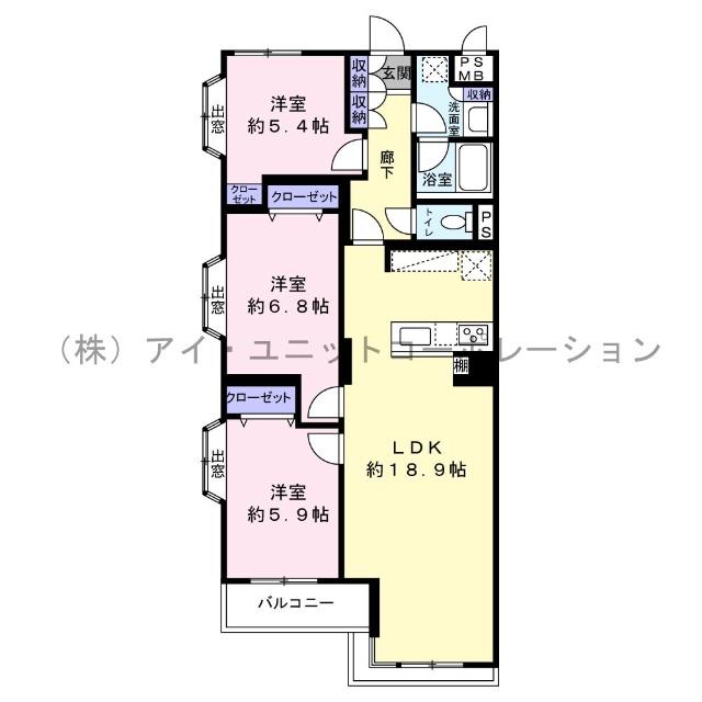 ライオンズマンション市川行徳 間取り図画像
