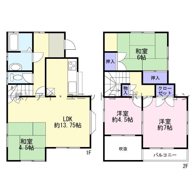 船橋市田喜野井１丁目　中古戸建 間取り図画像