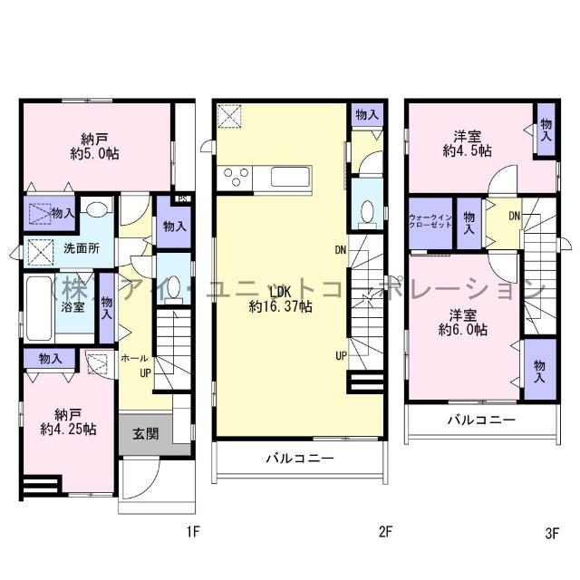 市川市原木3丁目　新築戸建 間取り図画像