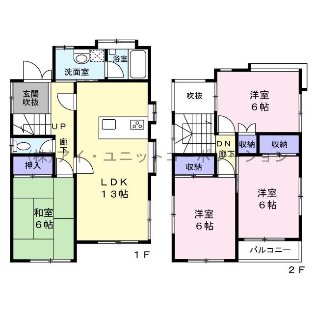 船橋市三咲５丁目　中古戸建 間取り図画像