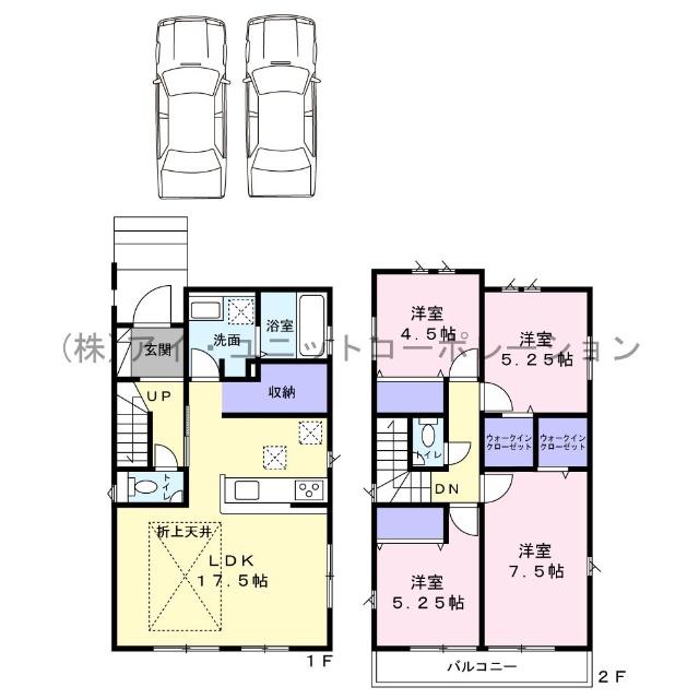 習志野市鷺沼５丁目　新築戸建 間取り図画像