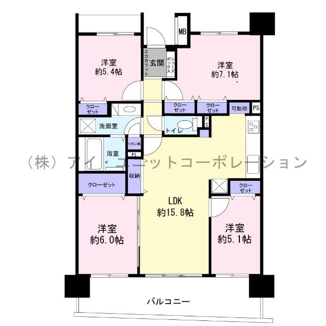 レクセルマンション幕張ブリーズ 間取り図画像
