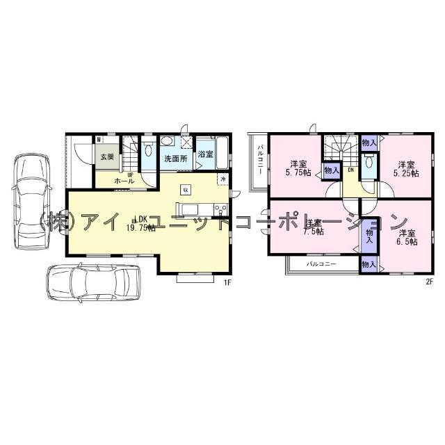 江戸川区興宮町　新築戸建 間取り図画像