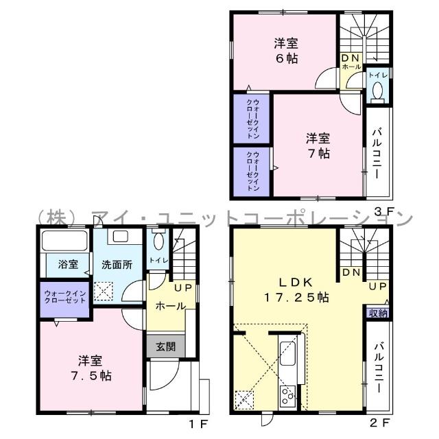 市川市幸2丁目　新築戸建 間取り図画像