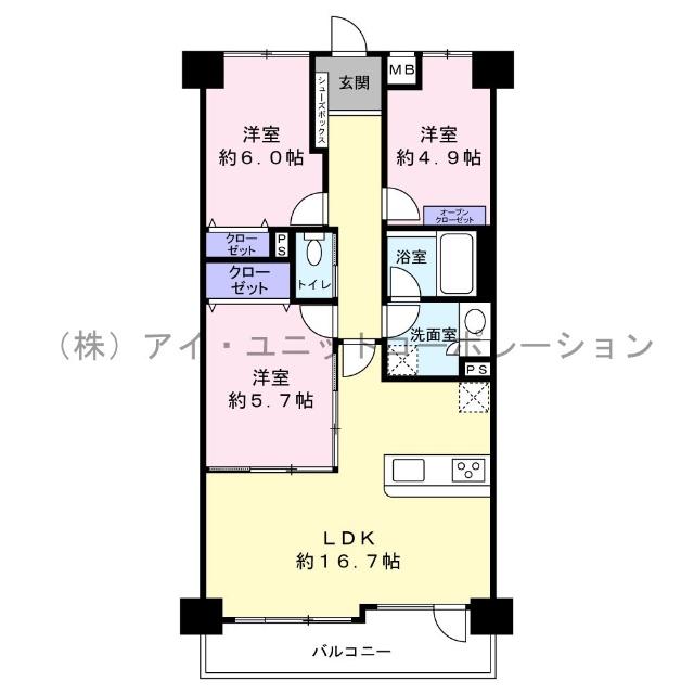 ライオンズマンション津田沼第二 間取り図画像