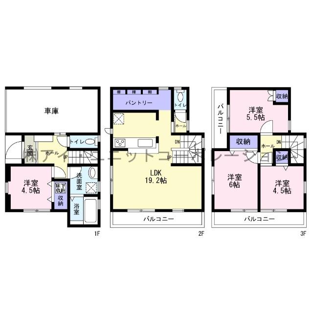 江戸川区一之江3丁目 新築戸建 間取り図画像