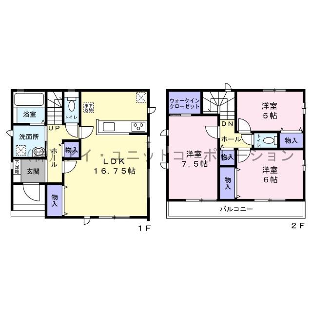 市川市田尻5丁目　新築戸建 間取り図画像
