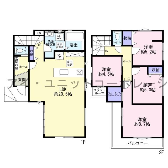 船橋市松が丘新築戸建 間取り図画像