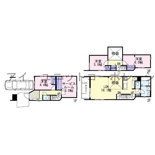 江戸川区江戸川3丁目　新築戸建 間取り図画像