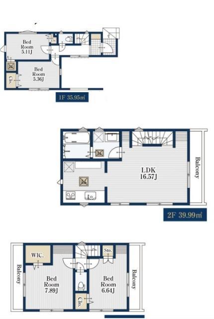 市川市鬼高3丁目 新築戸建 間取り図画像