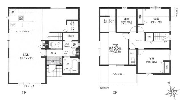 船橋市飯山満町３丁目　新築戸建 間取り図画像