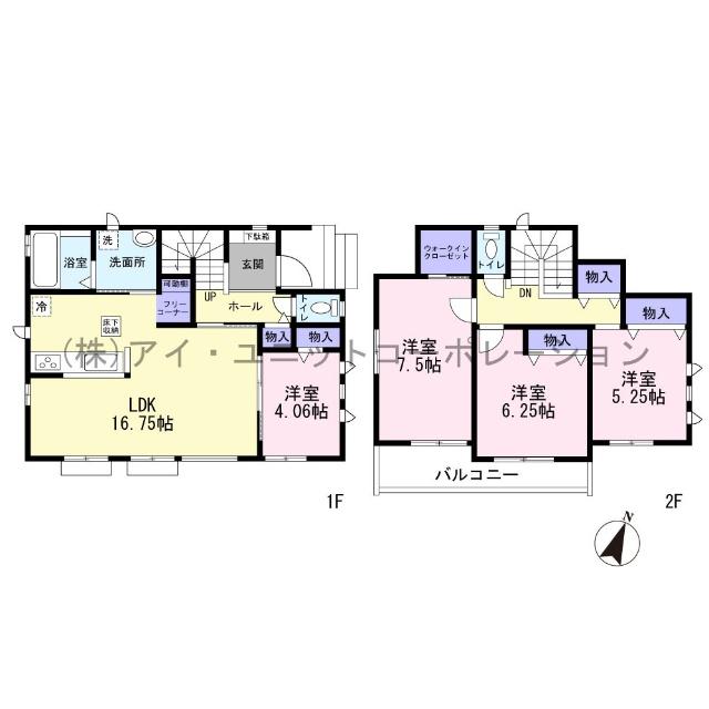 市川市若宮3丁目　新築戸建 間取り図画像