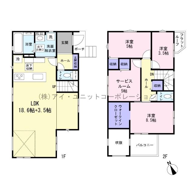 市川市宮久保6丁目　新築戸建 間取り図画像