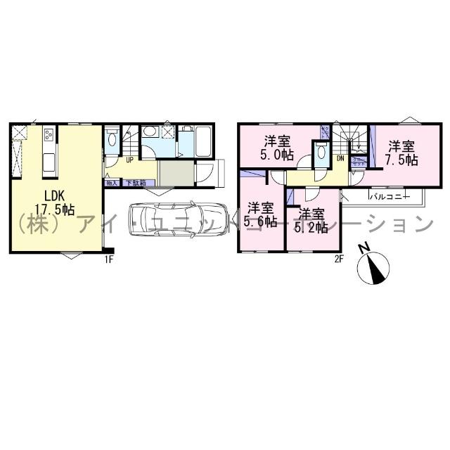 市川市下新宿　新築戸建 間取り図画像