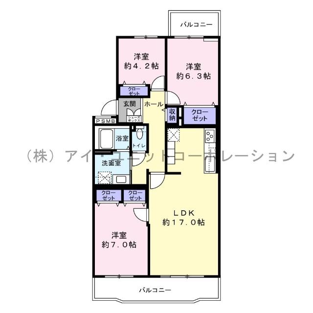 パシフィック鎌ケ谷グリーンタウン1号棟 間取り図画像