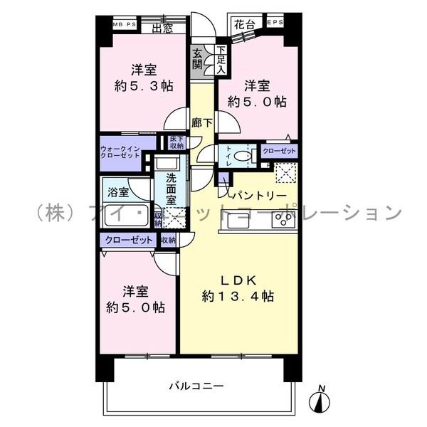 最上階で陽当たり・眺望良好！