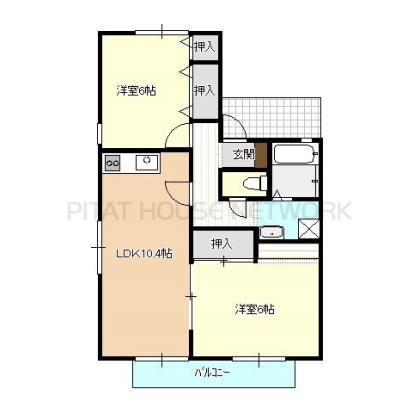 ハイカムール仲沖C棟 間取り図写真 間取図(平面図)