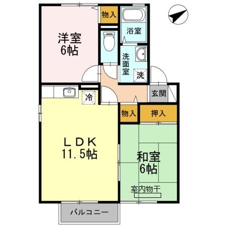 ロイヤルガーデン須田ノ木　C棟（203） 間取り図画像