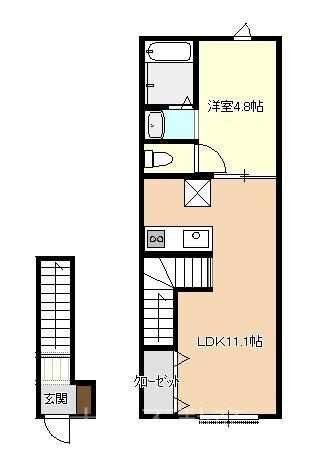 プランドールFUKUDA（204） 間取り図画像