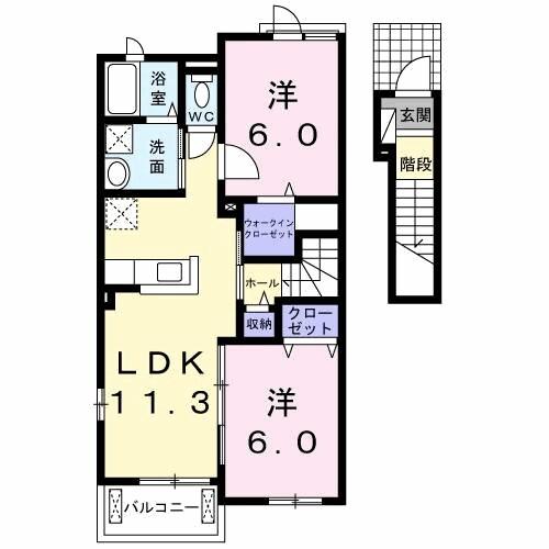 エミネント松山　Ｂ（203） 間取り図画像